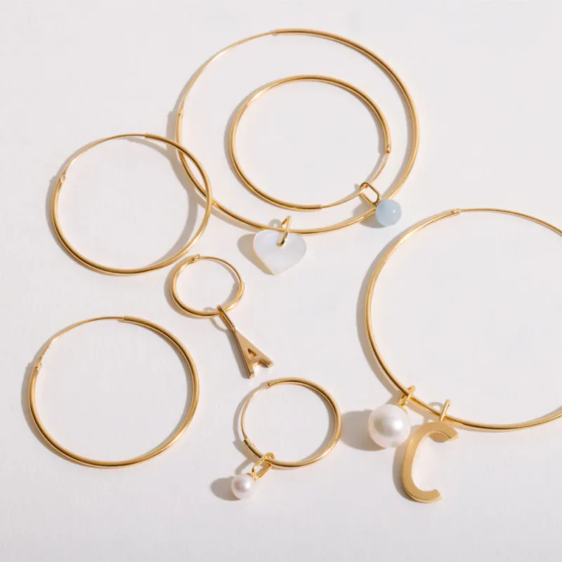Hula Hoops 14mm Gold Plated (set of 2 pcs)