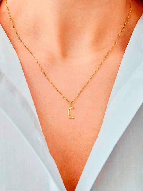 Hovedbilde Letter 10mm for initial necklace A-Z (18K Goldplated) - C